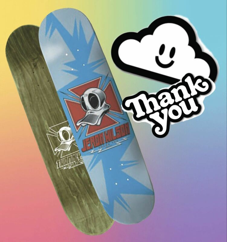 未使用　thankyou サンキュー　thankyouskateboard スケートボード　スケボー　デッキ　トニーホーク　ジェロンウィルソン