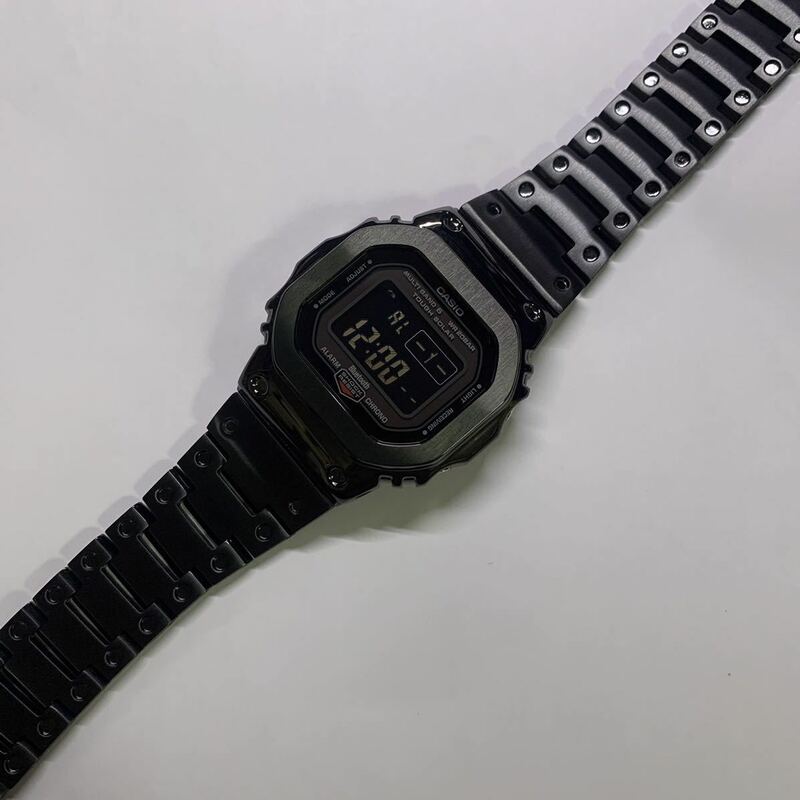 G-SHOCK Gショック ジーショック 5600 CASIO カシオ デジタル 腕時計gw-b5600hr1jf ステンレスフルメタルカスタム　電波ソーラー　ブラック