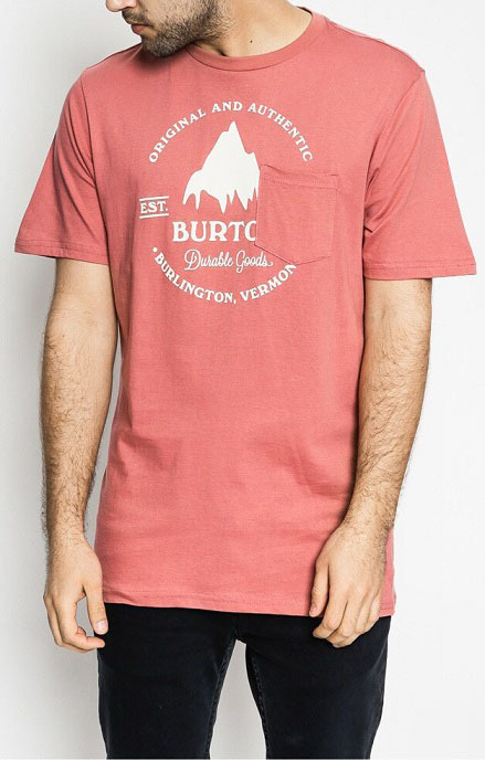 Burton (バートン) Gristmill Tシャツ Lサイズ 胸ポケット レッド 赤