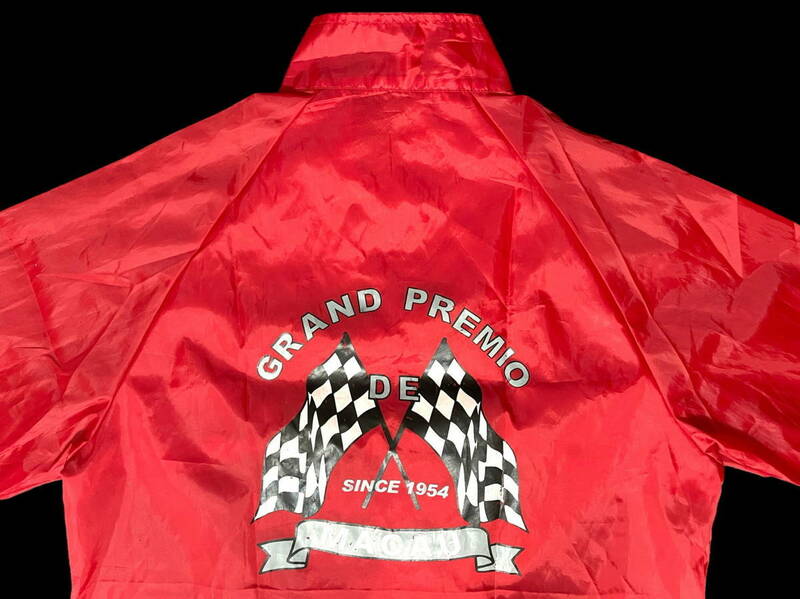 マカオ グランプリ GRANDE PREMIO DE MACAU SINCE 1954 ナイロンジャケット ワンサイズ 赤 レッド