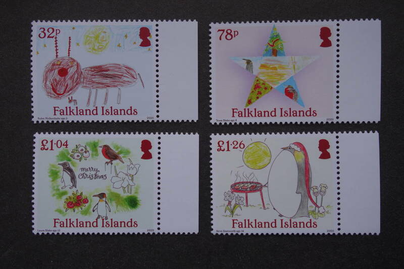 外国切手：（イギリス領）フォークランド諸島 切手 「クリスマス」4種完 未使用