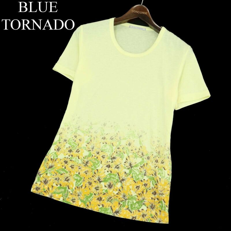 BLUE TORNADO トルネードマート 春夏 花柄 フラワー★ 半袖 カットソー Tシャツ Sz.M　メンズ　A3T03386_4#D