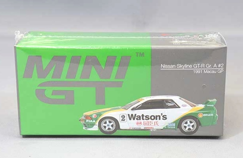 即決！ TSM トゥルースケール ミニGT MINI GT 1/64 ニッサン スカイライン GT-R R32 マカオGP 1991 Gr.A #2 右ハンドル 新品・未開封品