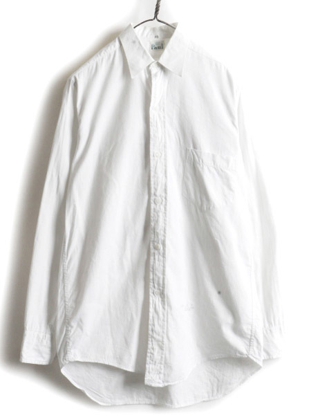 60s USA製 ★ コットン 長袖 シャツ ( 14 メンズ S 程) 60年代 ビンテージ 長袖シャツ コットンシャツ 白シャツ ドレスシャツ 無地 白