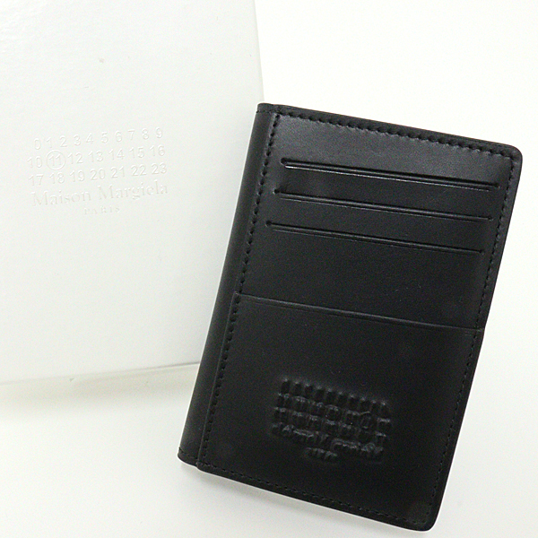 メゾンマルジェラ Maison Margiela カードケース 折りたたみ ロゴ メンズ S35UI0526 P0503 T8013 ブラック 未使用