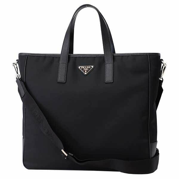 【送料無料】【本物】美品★PRADA★プラダ★トートバック★ナイロン★ブラック★メンズ★2WAY★2VG064★レザー★通勤通学★ショルダー★黒