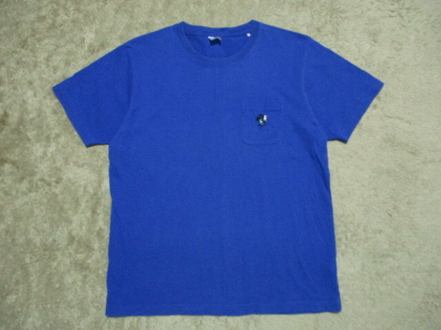 メンズ　OSWALD Disney　アルペン　胸ポケット刺繍　半袖Tシャツ　青　M