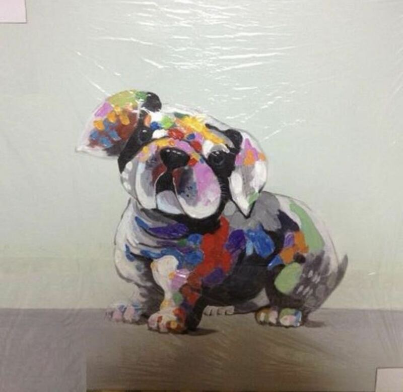 手描き絵画　油彩画　ウォールアート リビング インテリア 　アートパネル犬ワンちゃんdog 234501