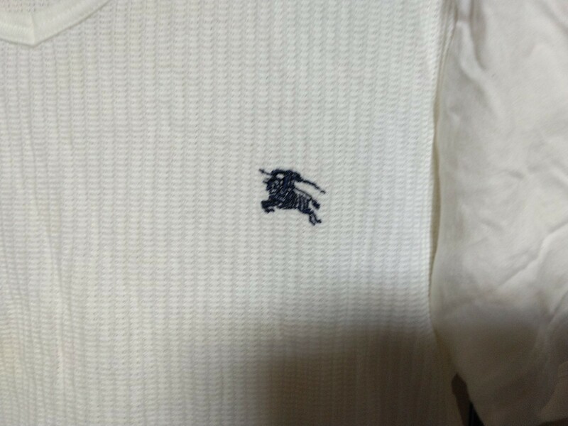 バーバリーブラックレーベル 半袖セーター ニットシャツ BURBERRY BLACK LABEL L 3 中古格安 廃番 白 ホワイト ホースマーク 希少 春夏秋用