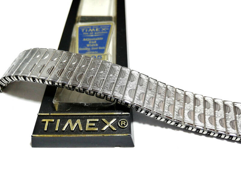 【TIMEX】 16-20㎜ デッドストック メンズウォッチバンド 男性用腕時計ベルト ブレス　伸縮エクステンション　日本製　MB1514