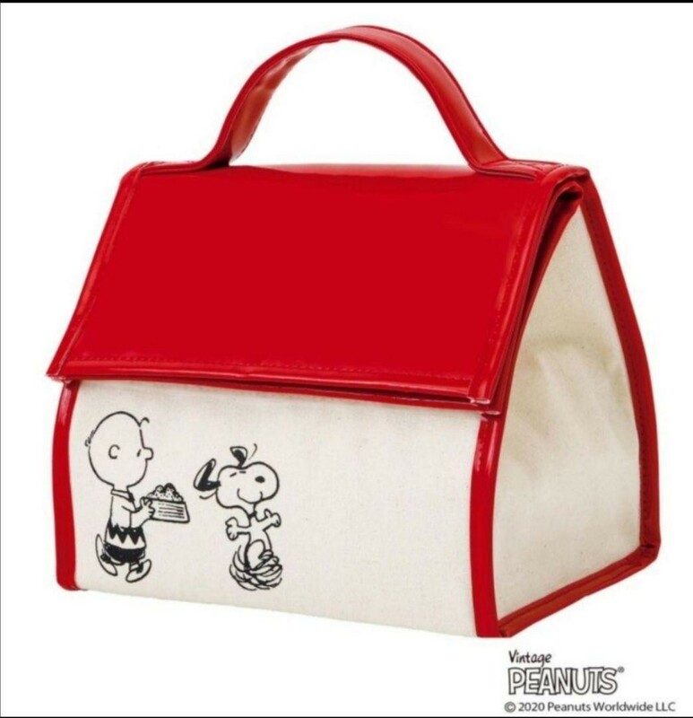 SNOOPY　犬小屋デザイン　スヌーピー　PEANUTS 　ハウス　保冷バッグ　　弁当バッグ　ハンドバッグ　手持ちバッグ　かわいいバッグ