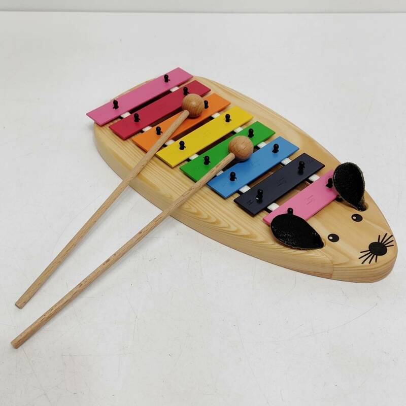 ●ソナーオルフ マウスグロッケン SONOR ねずみ型 シロフォン 8音 鉄筋 木製 知育玩具 打楽器 おもちゃ キッズ 幼児 音楽 S1505