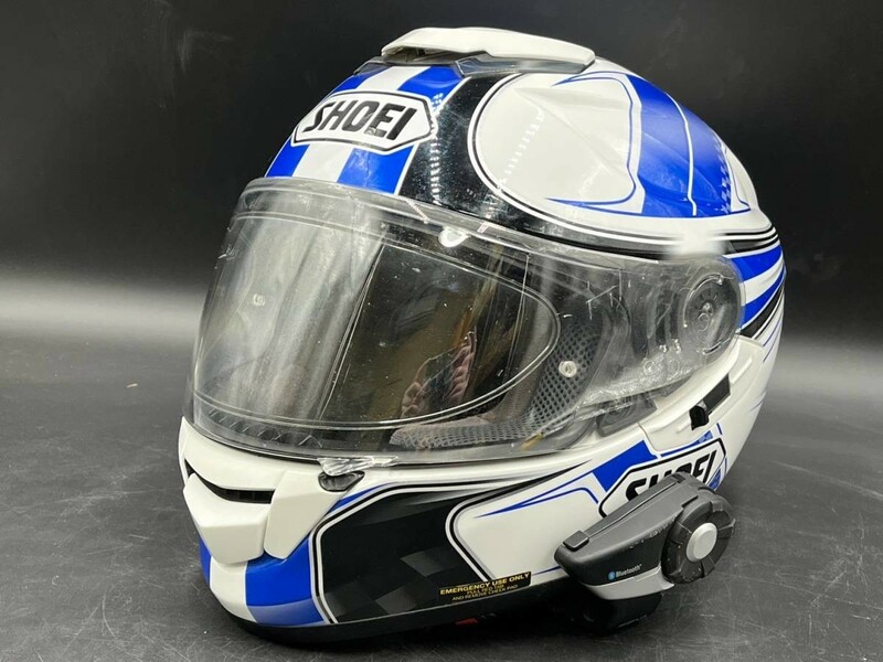 【動作品】 SHOEI/ショウエイ GT-Air SENA/セナ 20S フルフェイス ヘルメット インカム付き ホワイト×ブルー系 Lサイズ 59cm