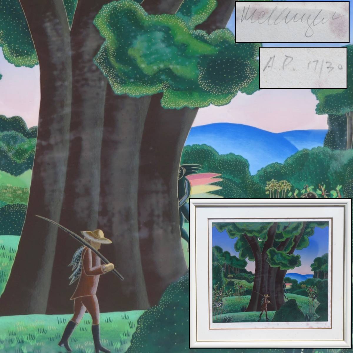 【SAKURAYA】保証書付 真作保証 アート作品【オークの大木/トーマス・マックナイト】シルクスクリーン 限定30部 作家 作家 97×89.5