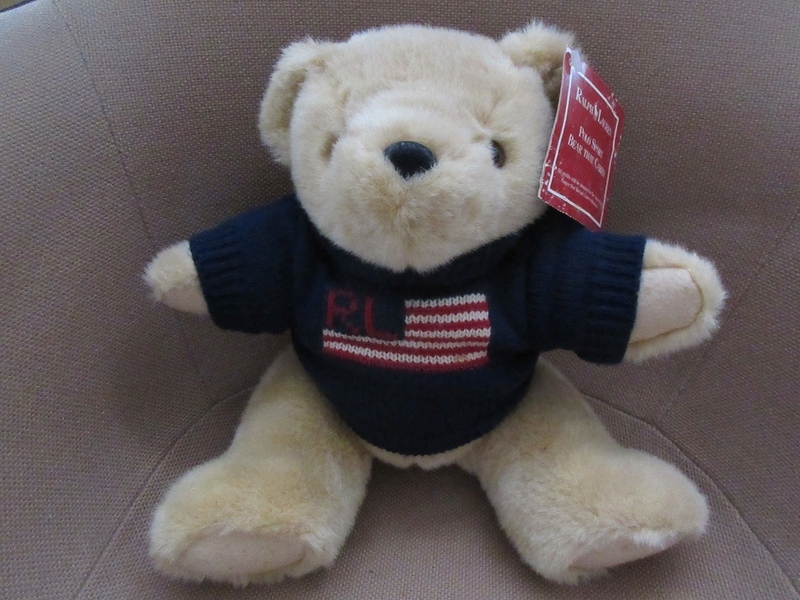 90's ラルフローレン 1996年 ポロベアー RL星条旗 ニット ぬいぐるみ ポロ ベア 熊 POLO BEAR 人形 RALPH LAUREN 小物 インテリアUSA F&E /