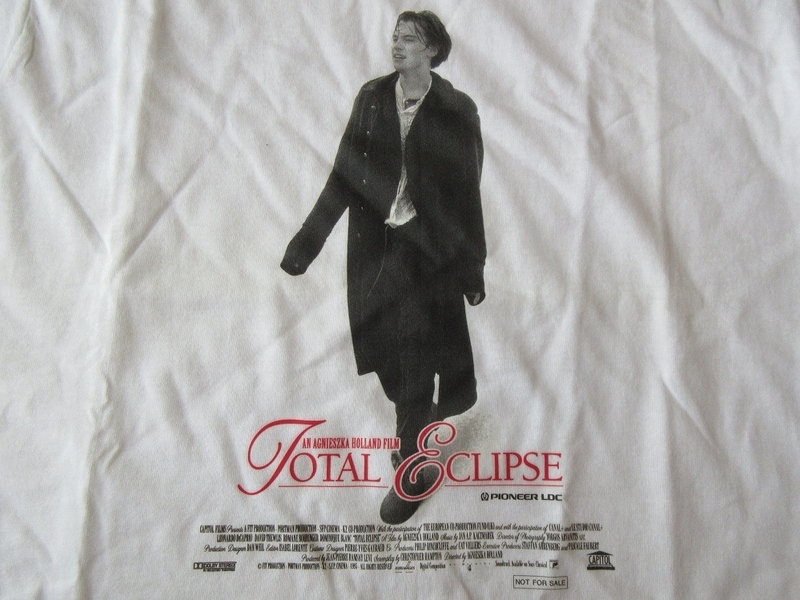 90's 非売品 USA製 Total Eclipse 太陽と月に背いて アルチュール ランボー フォトTシャツ 白Sレオナルド ディカプリオLeonardo DiCaprio /