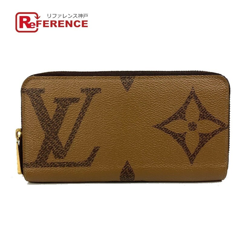 LOUIS VUITTON ルイヴィトン M69353 モノグラムジャイアント ジッピーウォレット ラウンドファスナー 長財布 ブラウン レディース【中古】