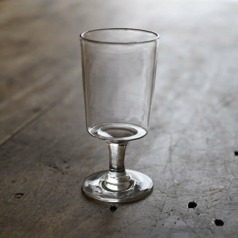 1800年代 フランス 手吹きのビストログラス / アンティーク19世紀 古道具 硝子 ワイングラス ビアグラス パフェグラス ウォーターグラス E