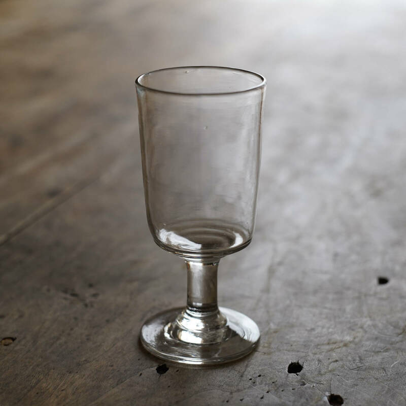 1800年代 フランス 手吹きのビストログラス / アンティーク19世紀 古道具 硝子 ワイングラス ビアグラス ステムグラス ウォーターグラス B