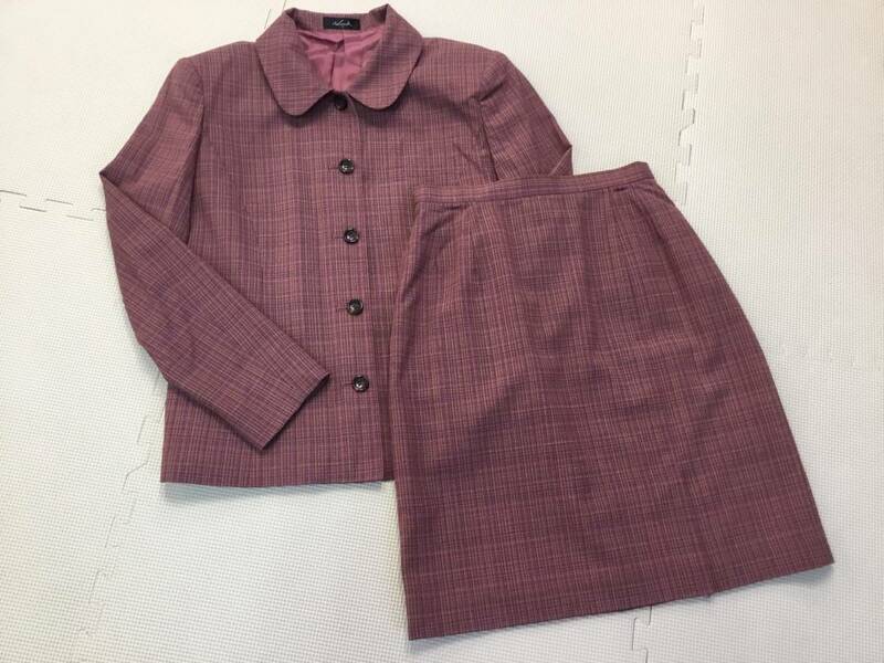 J0023 新品【HINUCK】11号 ジャケット スカート 赤系 ■L■ハイナック■ブレザー■事務服■OL■受付■制服■秘書■教師■オフィス■演劇