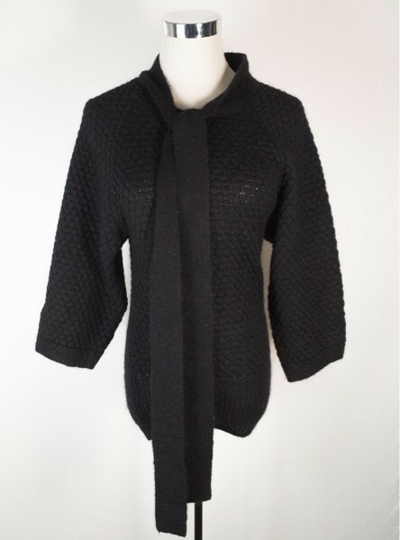 (D10) PAOLA FRANI パオラフラー二 レディース ブラック ニット セーター ワンピース ドレス