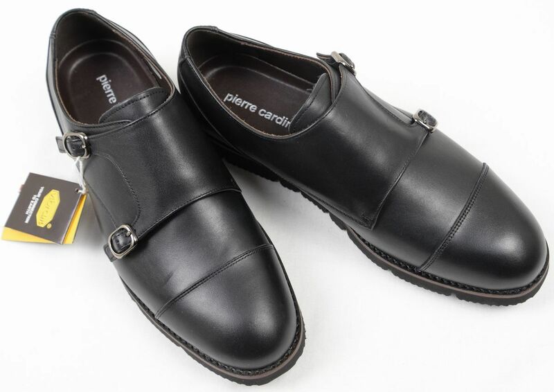 ●定価25300円PierreCardinピエールカルダンビジネスシューズ(PN3013,ダブルモンクストラップ,黒,25.5,VIBRAMソール)新品