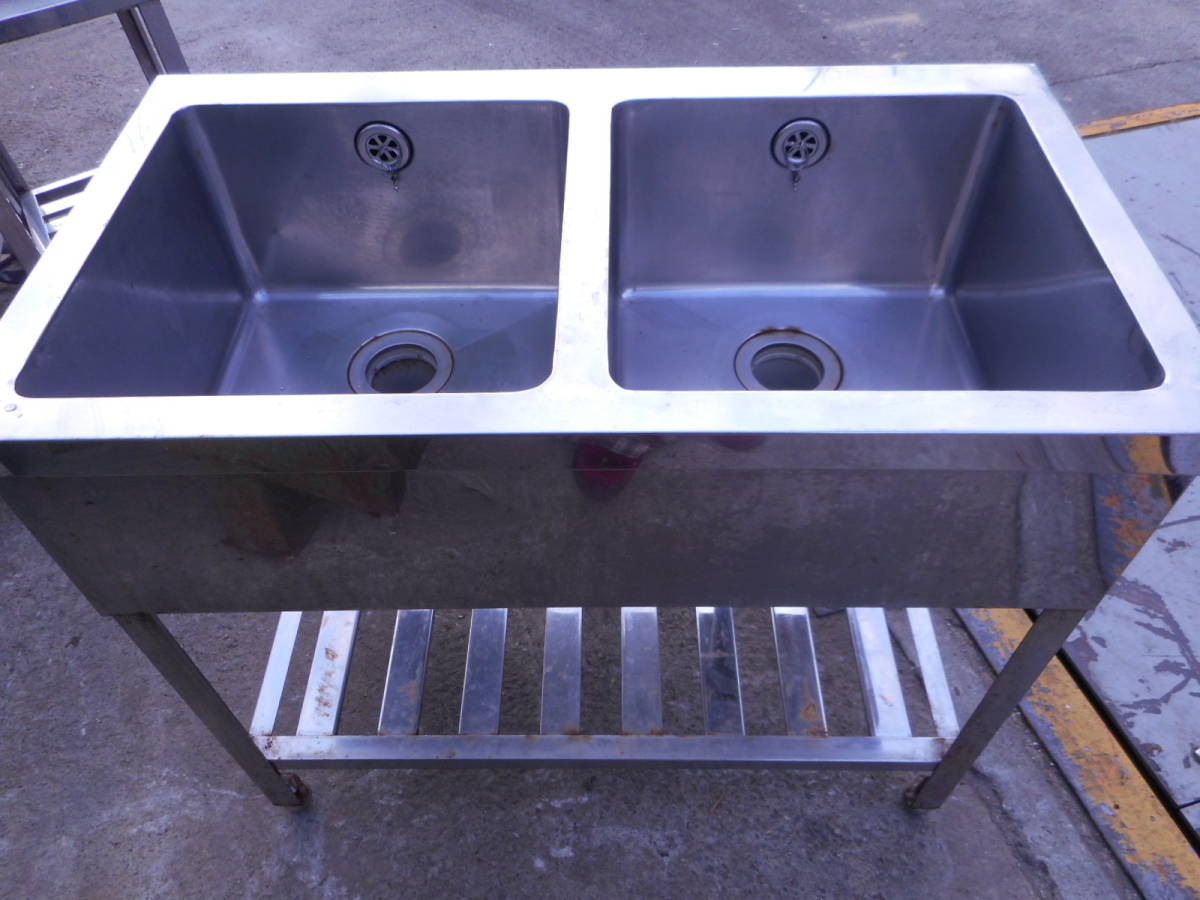 A3003　2口流し台 幅90奥50高さ80ｃｍ