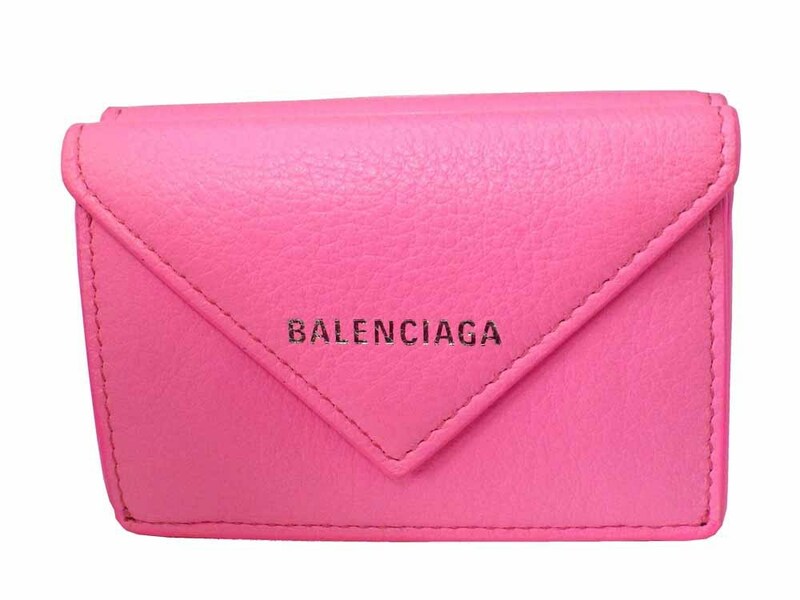 未使用品 バレンシアガ【BALENCIAGA】3つ折り財布 ペーパーミニウォレット（391446）ピンク