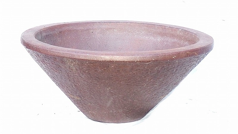陶器の円錐鉢　焼き物　中古品　大きな鉢　盆栽　草花　趣味の園芸