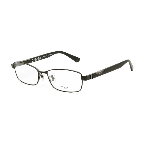 ポリス メガネ 眼鏡 フレーム のみ VPLG45J-0531 ブラック ノーズパッド メンズ 国内正規品