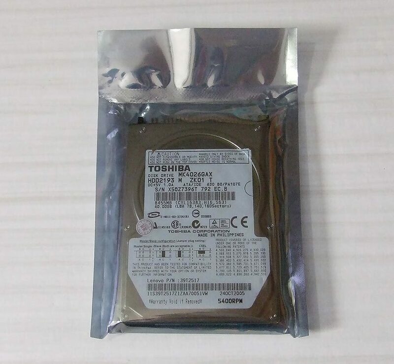 TOSHIBA MK4026GAX 40GB IDE 2.5インチHDD