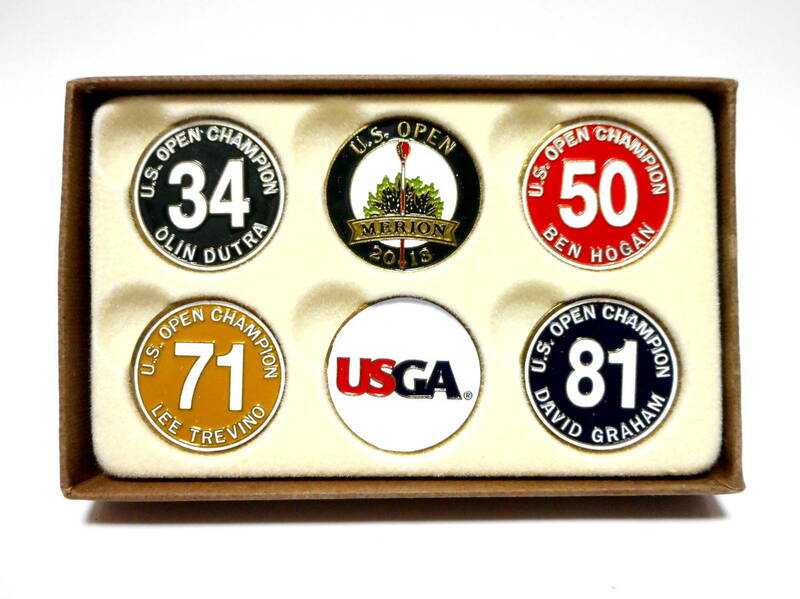 USGA 全米ゴルフ協会 全米オープン ボールマーカー 6個セット U.S. OPEN CHAMPION 全米オープンゴルフ選手権