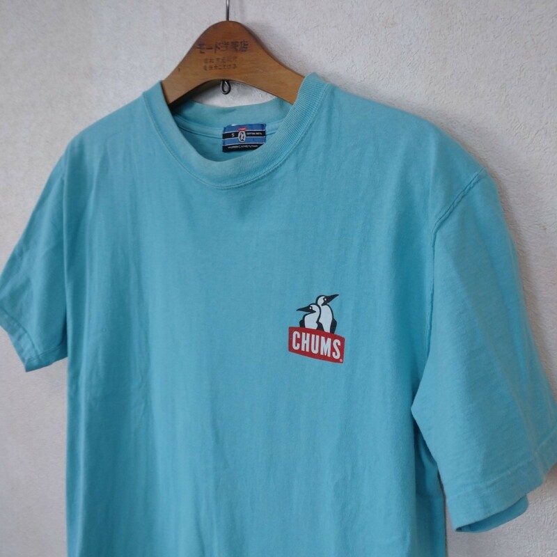 Chums プリント Tシャツ 水色 バックプリント SM