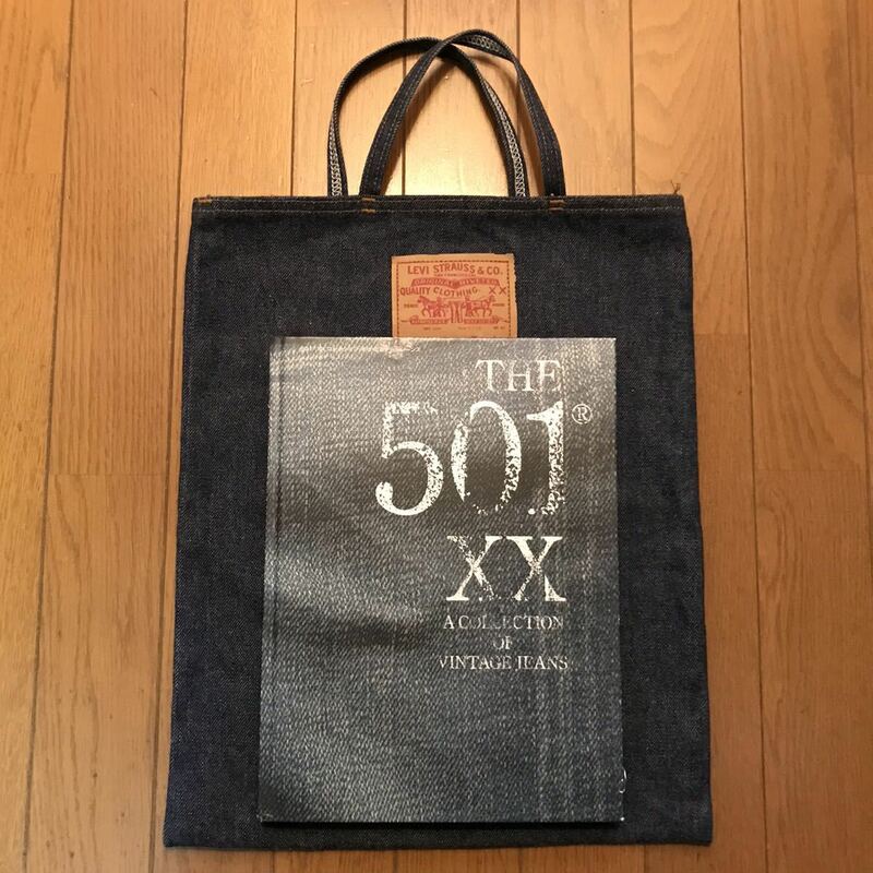 デッド 非売品 ビンテージ LEVI'S リーバイス 501XX デニム ジーンズ 66 赤耳 Now! Designs エプロン バインダー クラッチ トート バッグ