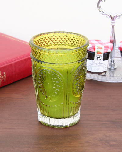 キャンドル グリーン 緑 キャンドルホルダー アロマキャンドル ガラス グラス付 おしゃれ ヨーロピアン 輸入雑貨 インテリア