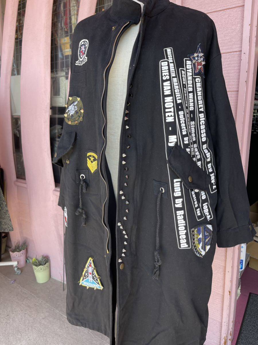 新品　アウトレット商品　レディースモッズコート　　ロック　黒　希少