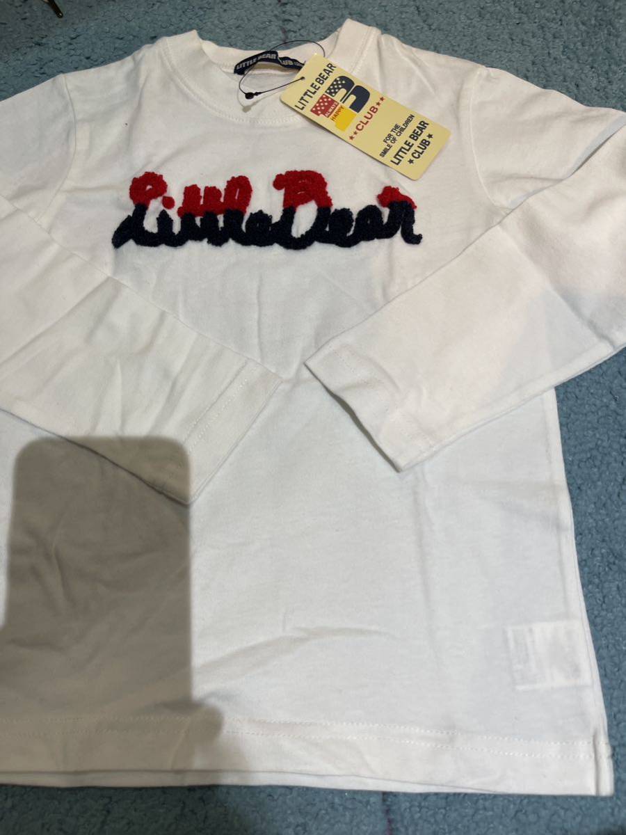新品　アウトレット品　120センチ　リトルベアークラブ　ロンT 白