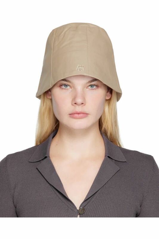 新品未使用LOW CLASSIC ロウクラシック ベージュ フェイクレザー バケット ハット 紫外線対策 帽子 レディース 韓国ファッション