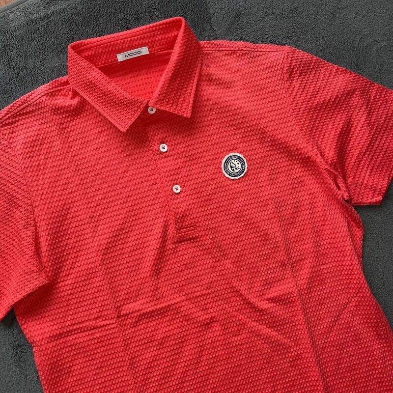 即決！美品■MOCO 半袖　ポロシャツ サイズ 52 赤系■メンズ ゴルフ ウェア　春夏物