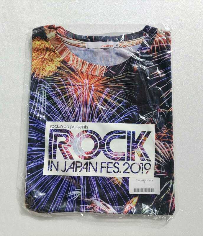 総柄Tシャツ 花火（Ｍサイズ）／ROCK IN JAPAN 2019／ロッキン／ロックインジャパン2019