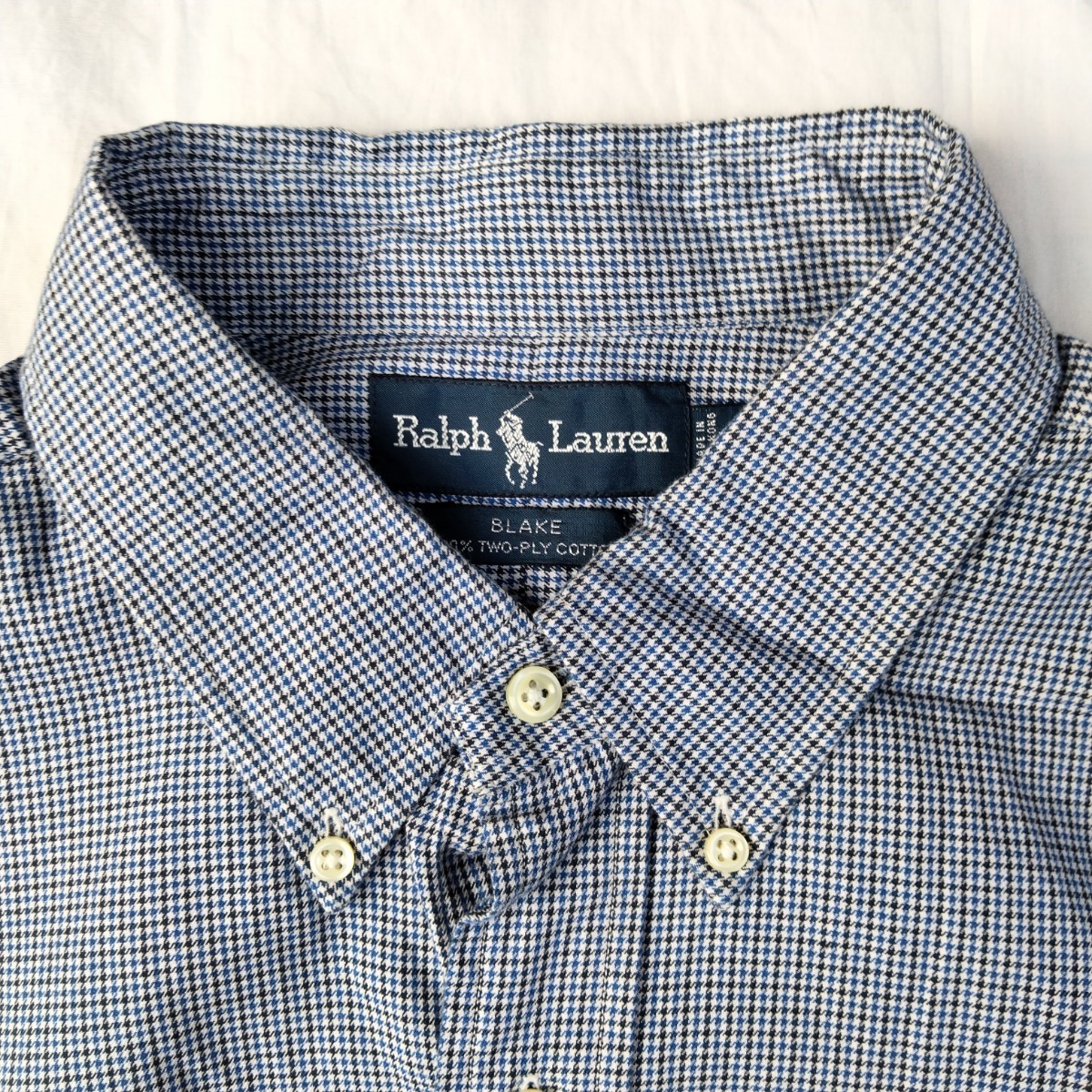 Polo by Ralph Lauren ポロ ラルフローレン blake two ply cotton BD ボタンダウン シャツ　90's ビンテージ　XL ビッグシルエット　ブルー
