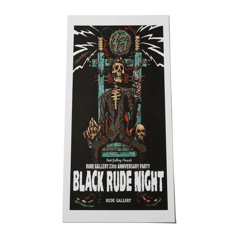 “BLACK RUDE NIGHT” Silk Screen Print/シルクスクリーン/ロッキンジェリービーン/Rockin’Jelly Bean/RUDE GALLERY/ルードギャラリー