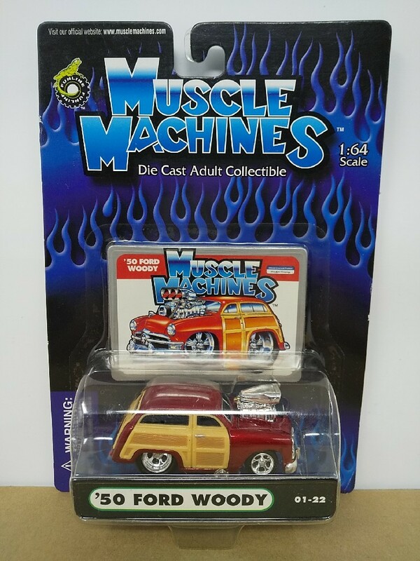 ■ MUSCLE MACHINES マッスルマシーン 1/64 ’50 FORD WOODY レッド フォードウッディ ミニカー