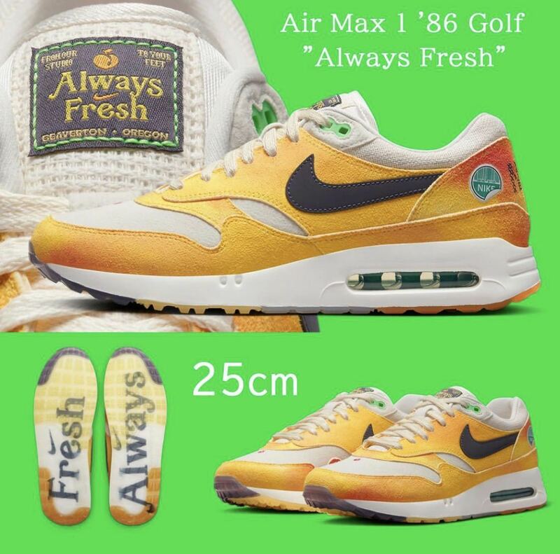 【送料無料】【新品】25㎝　Nike Air Max 1 '86 Golf Always Fresh ナイキ エアマックス1 '86 ゴルフ オールウェイズ フレッシュ