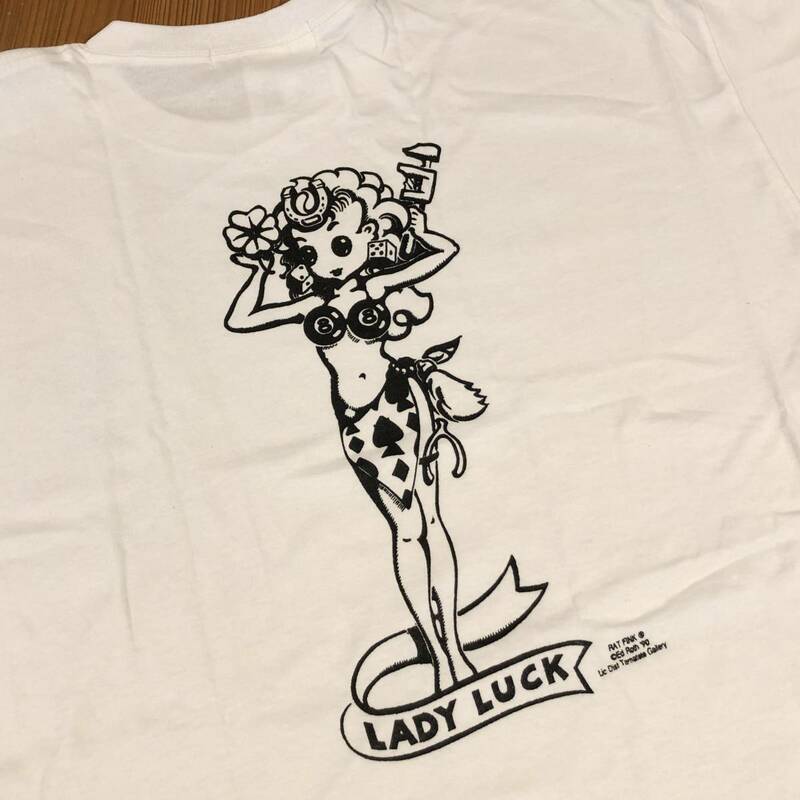 Sサイズ Lady Luck 送料込み　レディーラック ホワイト 白 Tシャツ ムーンアイズ mooneyes Rat Fink ラットフィンク 好きの方に