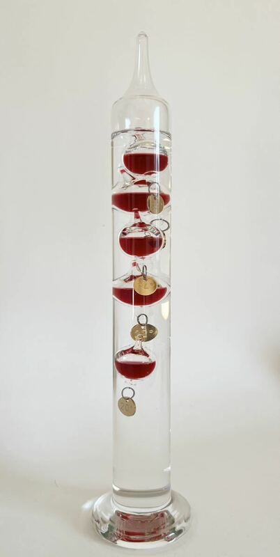【エルベクリスタル】ミュラーテルム　室内飾り温度計　ドイツ製 ガリレオ温度計　未使用品