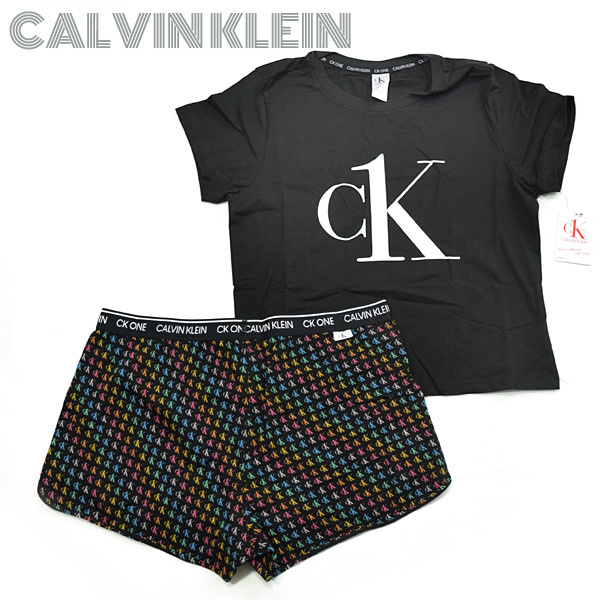 CK CALVIN KLEIN■新品CKロゴTシャツ＆ショートパンツ　ルームウェア上下セット　セットアップ　カルバンクライン