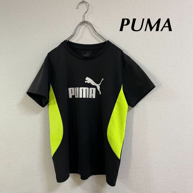 PUMA プーマ　半袖Tシャツ ブラック/イエロー　160㎝　ドライTシャツ