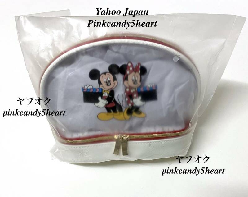 新品・未使用 ディズニーストア 30周年 ミッキー＆ミニー ポーチ 2段式 Disney Store Japan 30TH Anniversary Makeup Pouch