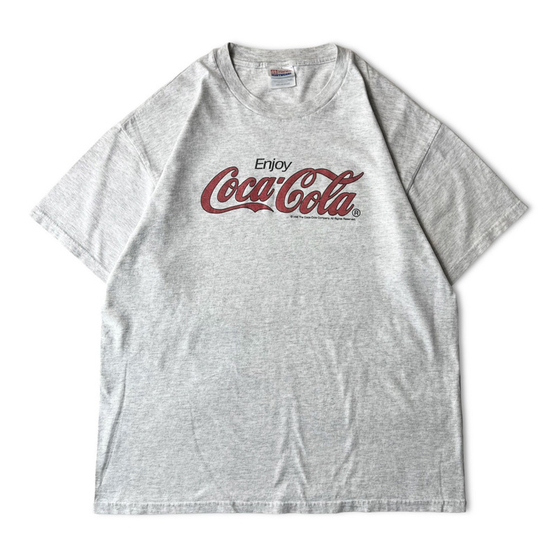 90s Coca Cola ロゴ プリント 半袖 Tシャツ L / 90年代 コカコーラ 企業物 企業 霜降り グレー オールド プリントT